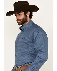 George Strait by Wrangler Geo Print Long Sleeve Button-Down Stretch Western Shirt