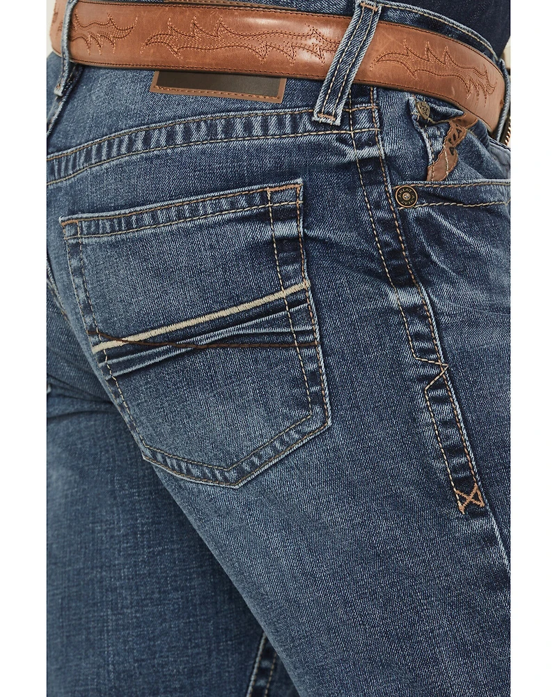 Ariat Men's M4 Andrew Medium Wash Relaxed Bootcut Stretch Denim Jeans