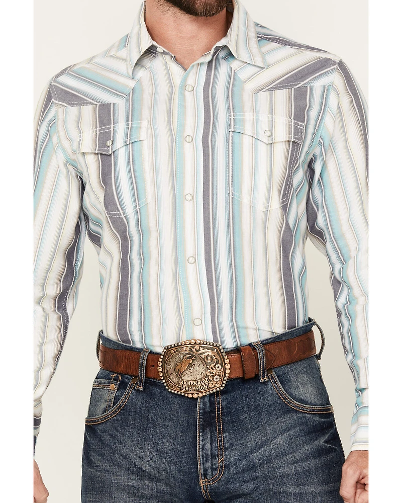 Wrangler Retro Men's Striped Long Sleeve Snap Western Shirt