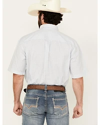 George Strait by Wrangler Men's Geo Print Short Sleeve Button-Down Stretch Western Shirt