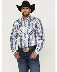 Wrangler 20X Men's Plaid Print Long Sleeve Snap Stretch Western Shirt