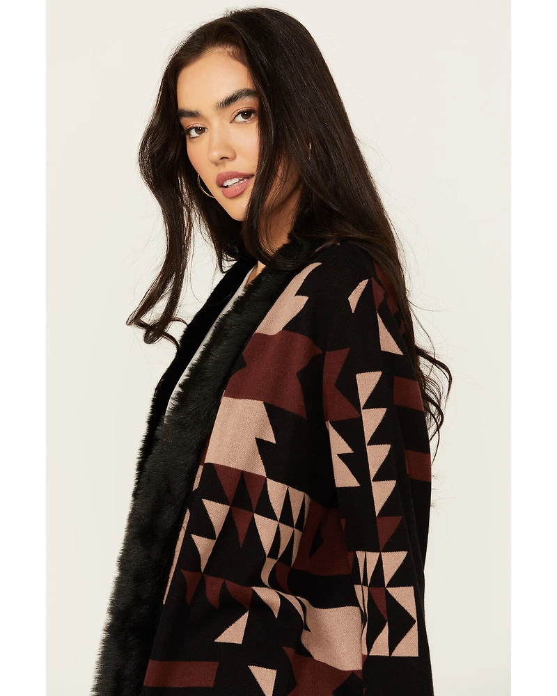 Shyanne Women's Fur Long Cardigan