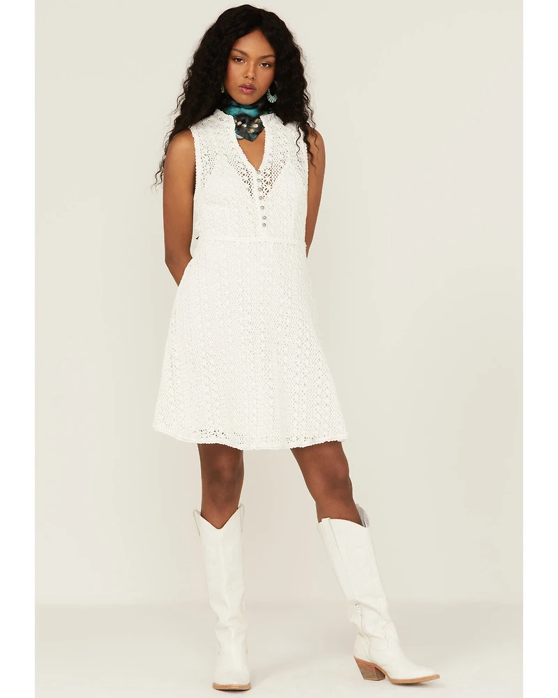 Beyond The Radar Women's Hepburn Lace Sleeveless Mini Dress