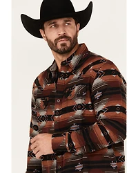 Moonshine Spirit Men's Smoke Cover Southwestern Print Long Sleeve Snap Western Shirt