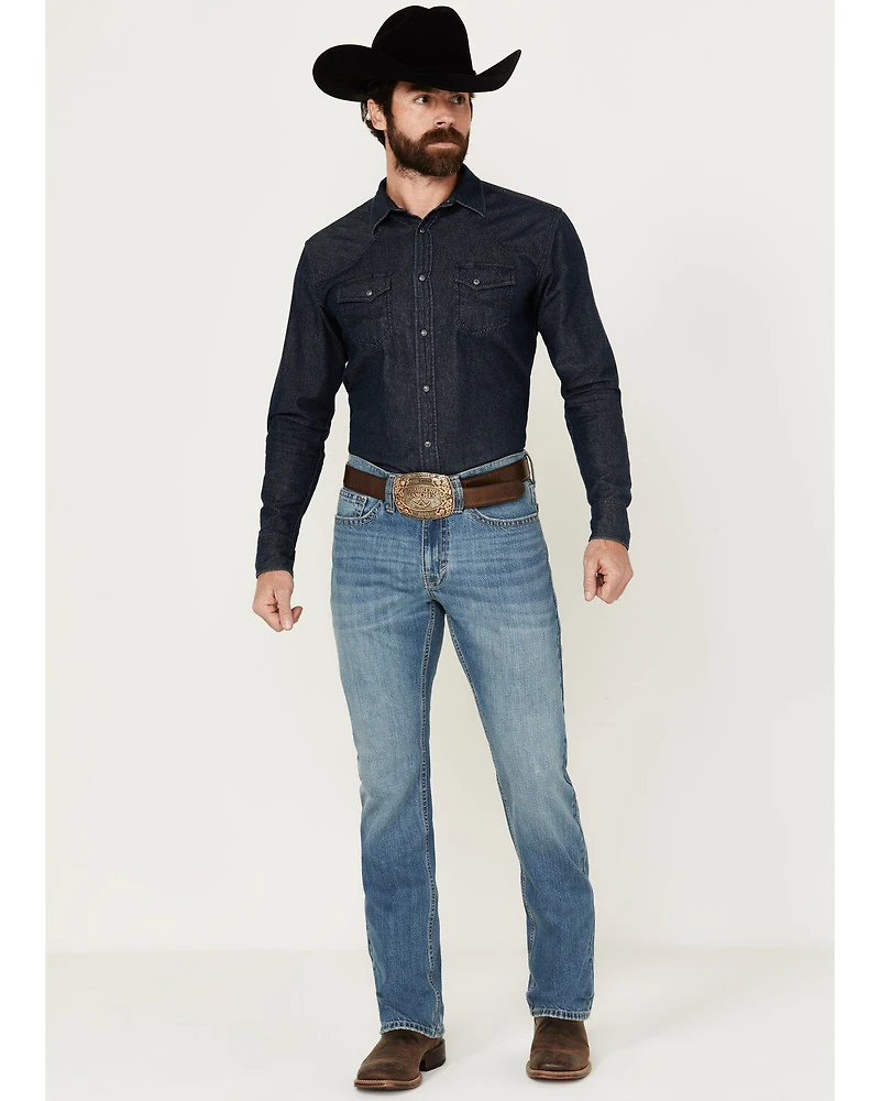 Cody James Men's Roughstock Wash Jackson Slim Straight Rigid Denim Jeans
