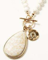 Shyanne Women's Summer Moon Antique Gold Long Pendant Necklace