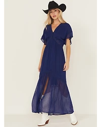 Shyanne Women's Lace Inset High-Low Maxi Dress