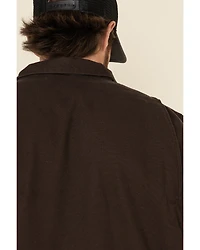 Carhartt Men's Dark Brown Washed Duck Sherpa Lined Work Coat - Big