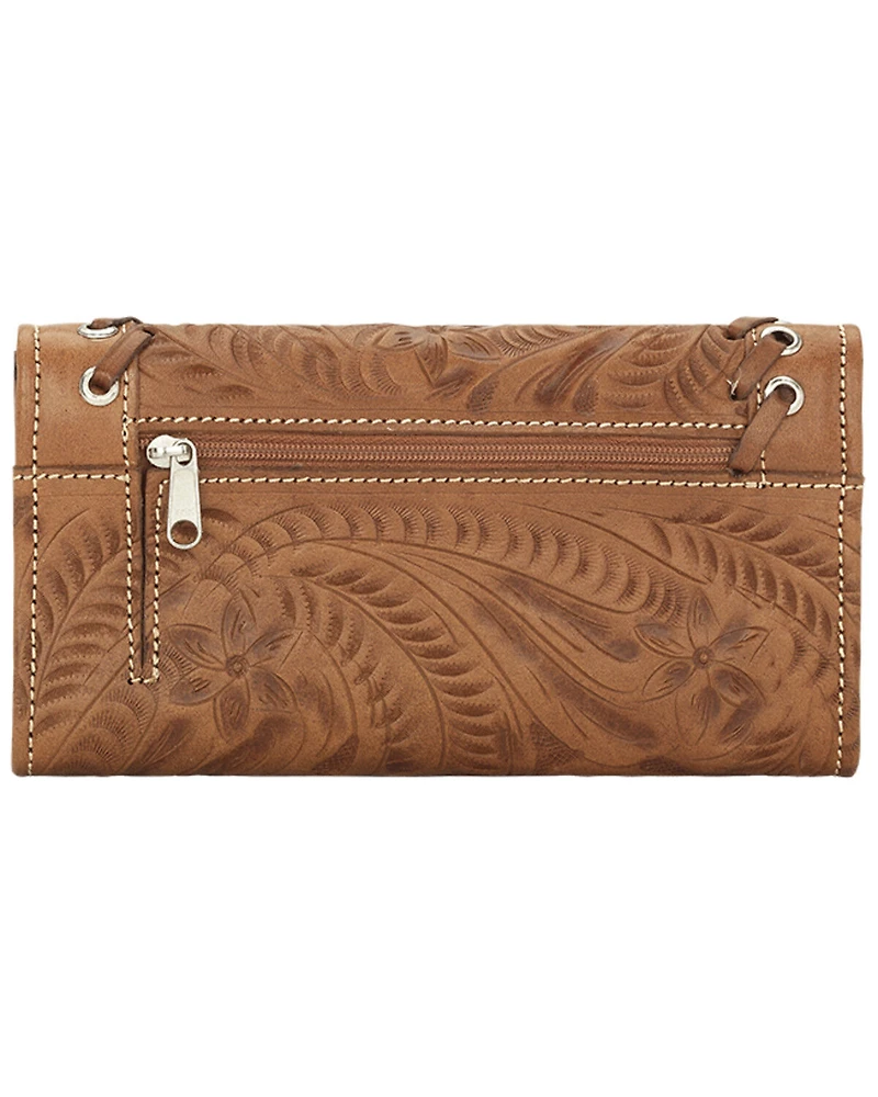 American West Harvest Moon Tri-Fold Leather Wallet