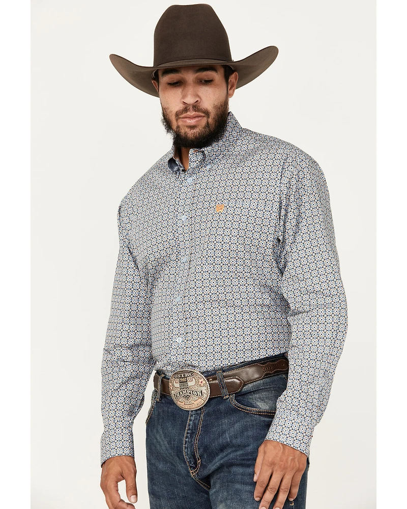 Cinch Men's Medallion Print Long Sleeve Button-Down Western Shirt