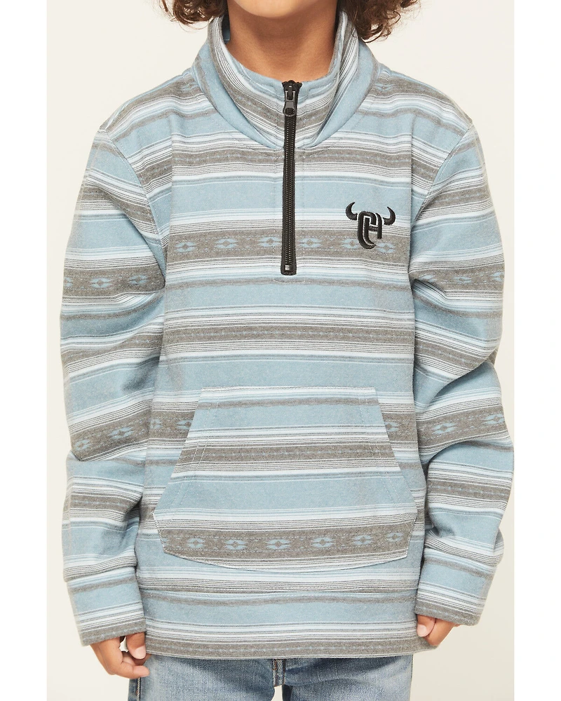 Cowboy Hardware Boys' Serape Striped Print 1/4 Zip Pullover