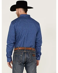 RANK 45® Men's High Roller Geo Print Long Sleeve Button-Down Western Shirt