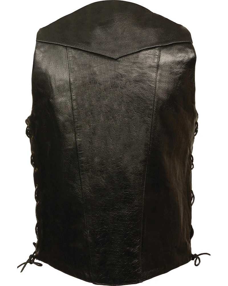 Milwaukee Leather Men's 10 Pocket Side Lace Vest - Tall