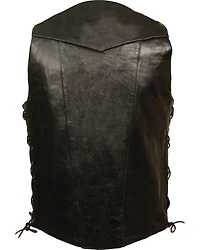 Milwaukee Leather Men's 10 Pocket Side Lace Vest - Tall