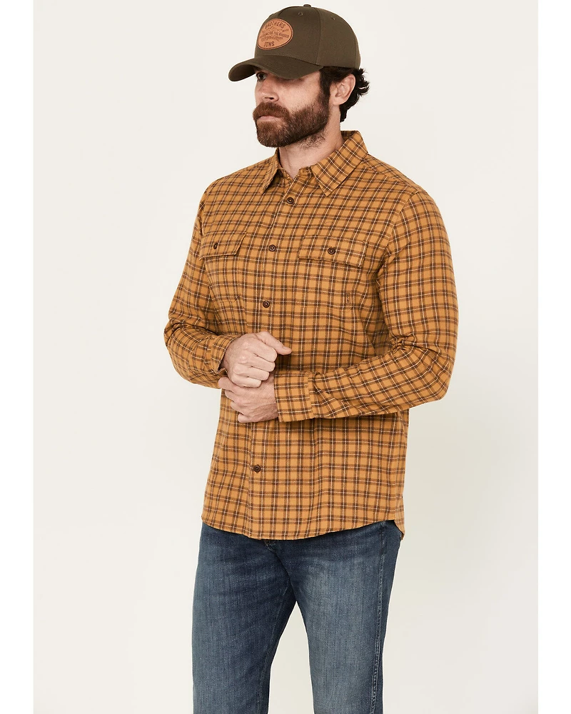 Brothers and Sons Men's Borden Everyday Plaid Print Long Sleeve Button-Down Flannel Shirt