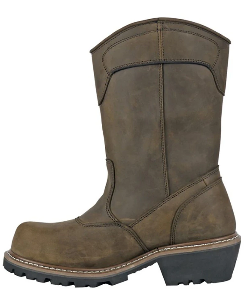 Hoss Men's Buford Logger Pull-On Waterproof Work Boots - Composite Toe