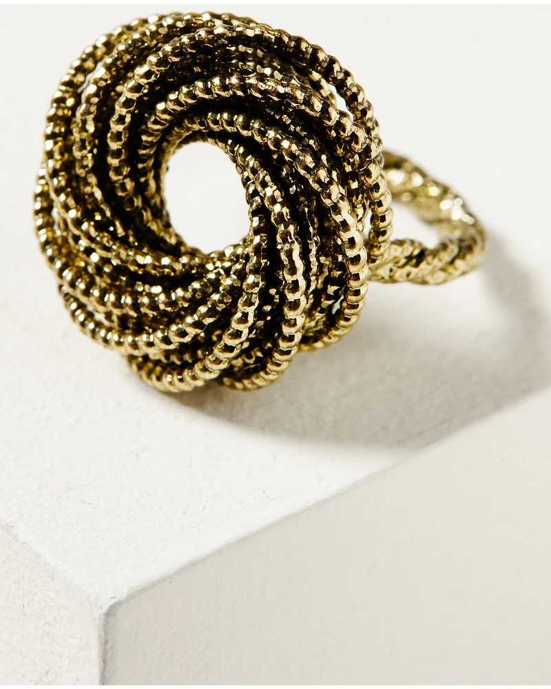 Shyanne Women's Soleil Gold Rope Statement Ring