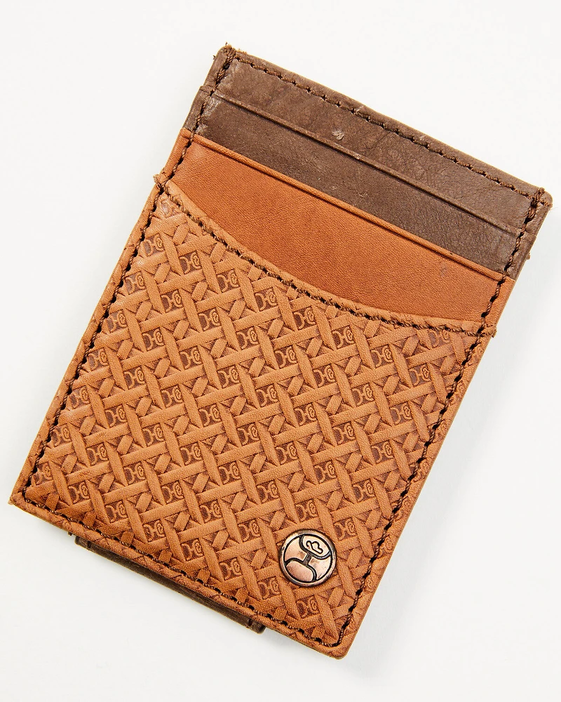 Hooey Men's Hands Up Basket Weave Money Clip