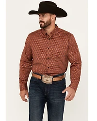 Cody James Men's Kenneth Southwestern Geo Print Long Sleeve Button-Down Stretch Western Shirt