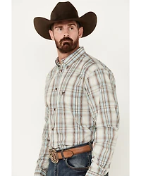 Cowboy Hardware Men's Dutton Plaid Print Long Sleeve Button-Down Western Shirt