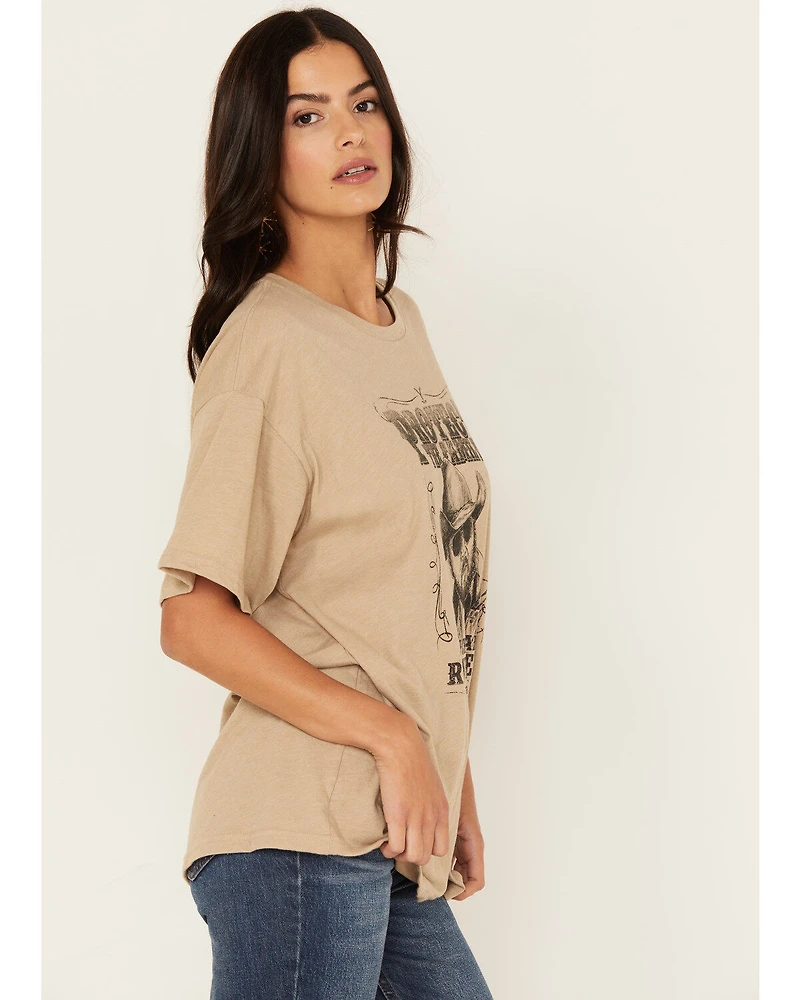 Wrangler Women's Yellowstone Rip Wheeler Ranch Hand Oversized Short Sleeve Graphic Tee