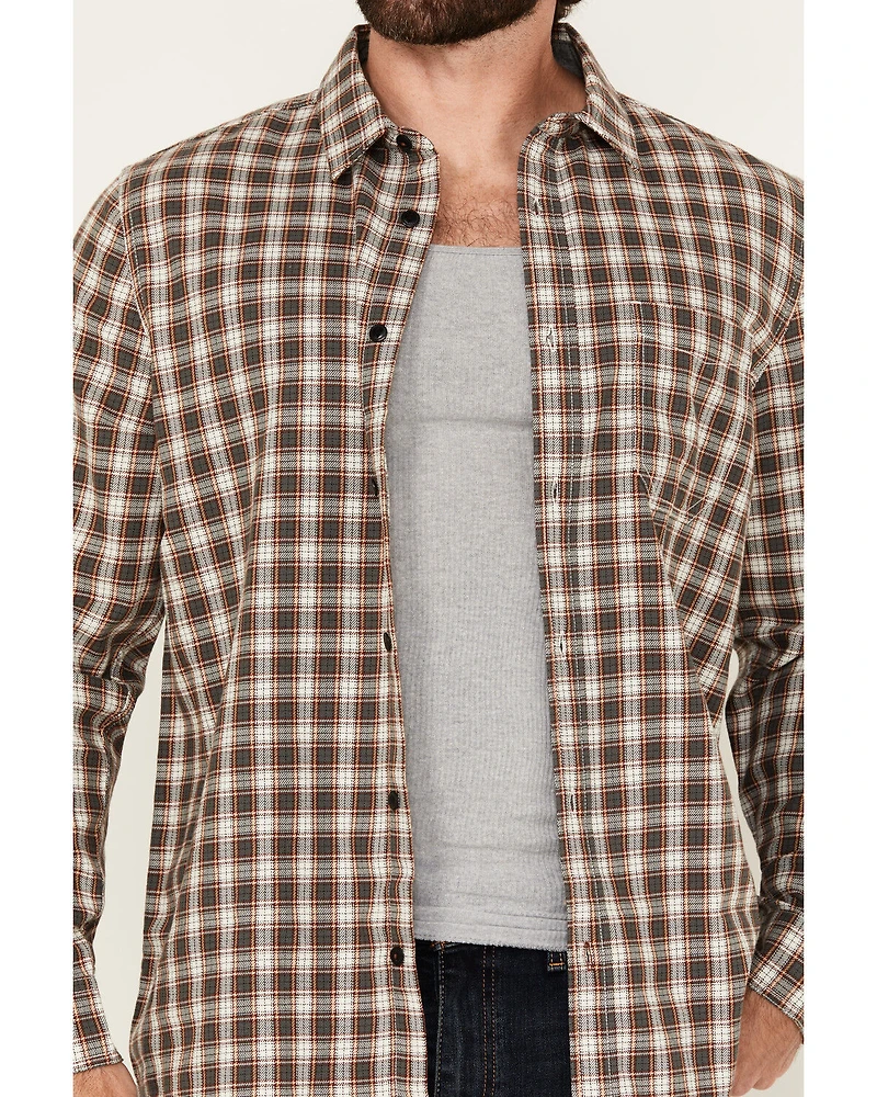 Brothers and Sons Men's Keystone Plaid Print Long Sleeve Button-Down Stretch Western Shirt