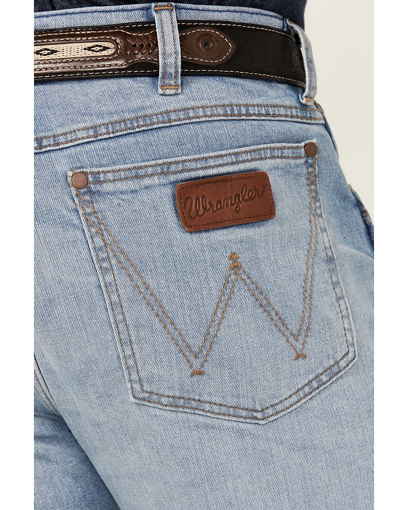 Wrangler Retro Men's Woodmere Light Wash Slim Bootcut Stretch Denim Jeans