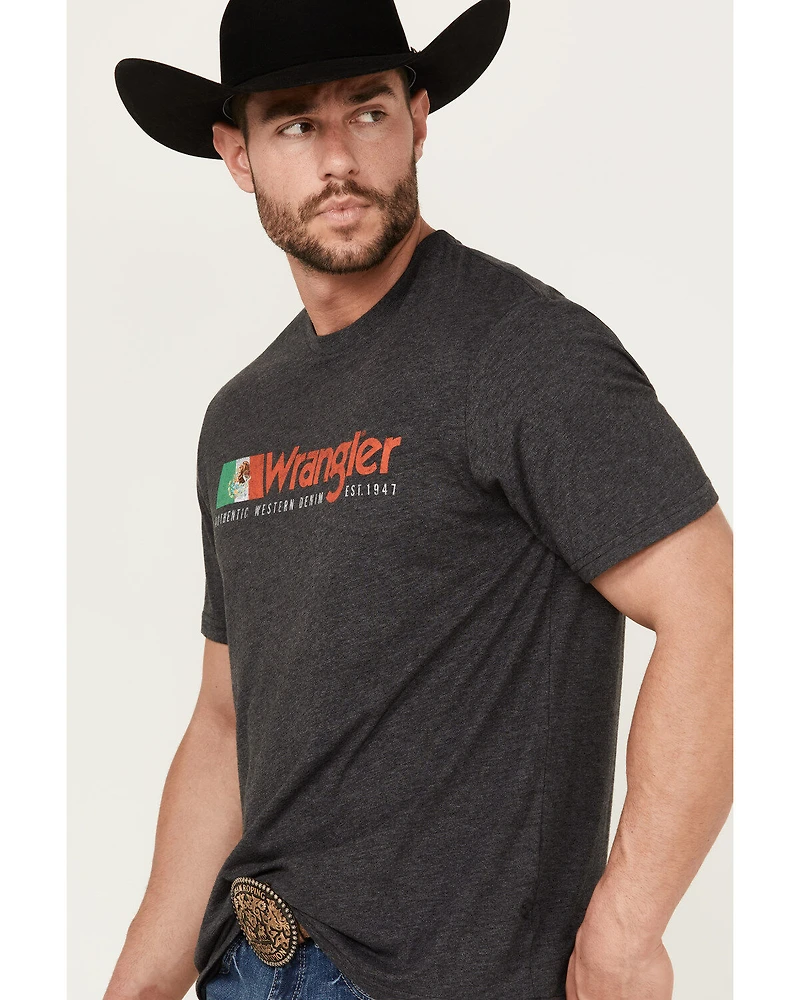 Wrangler Men's Mexico Flag Logo Short Sleeve Graphic Print T-Shirt
