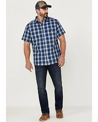 Brothers and Sons Men's Performance Plaid Short Sleeve Button Down Western Shirt