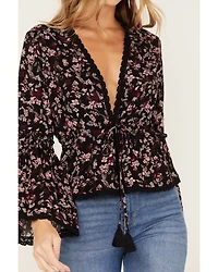 Idyllwind Women's Fall For Me Floral Print Bell Sleeve Kimono
