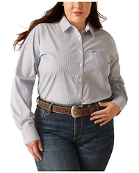 Ariat Women's Kirby Striped Print Long Sleeve Button-Down Stretch Western Shirt - Plus