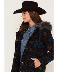 Outback Trading Co. Women's Southwestern Print Faux Fur Myra Coat