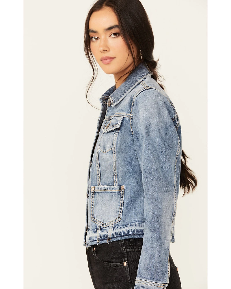 Shyanne Women's Cataline Light Medium Wash Cropped Denim Jacket