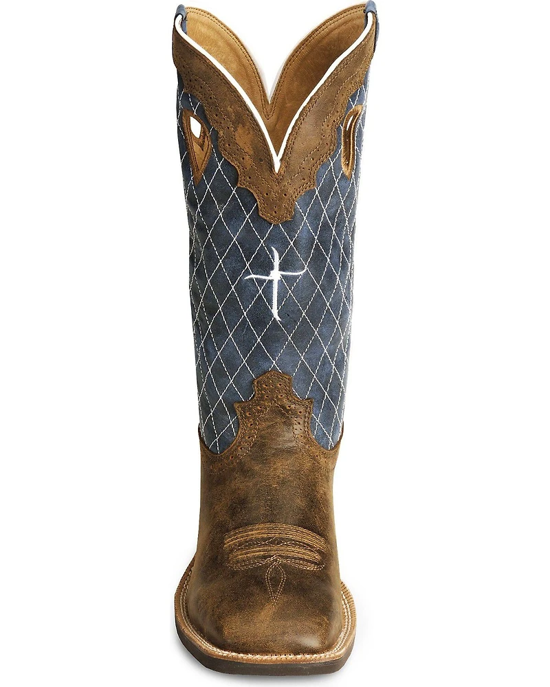 Twisted X Men's Distressed Ruff Stock Western Boots - Broad Square Toe