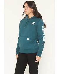 Carhartt Women's Relaxed Fit Midweight Logo Sleeve Graphic Hoodie