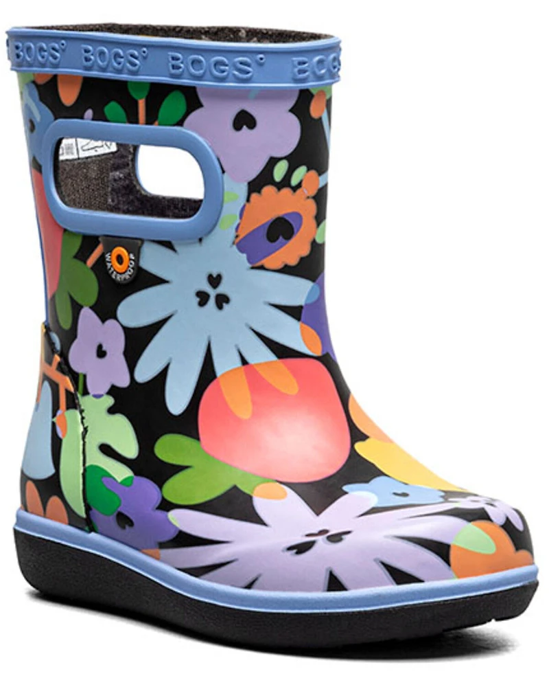 Bogs Toddler Girls' Skipper II Overlap Flowers Rain Boots