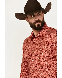 Rock & Roll Denim Men's Paisley Print Long Sleeve Snap Stretch Western Shirt