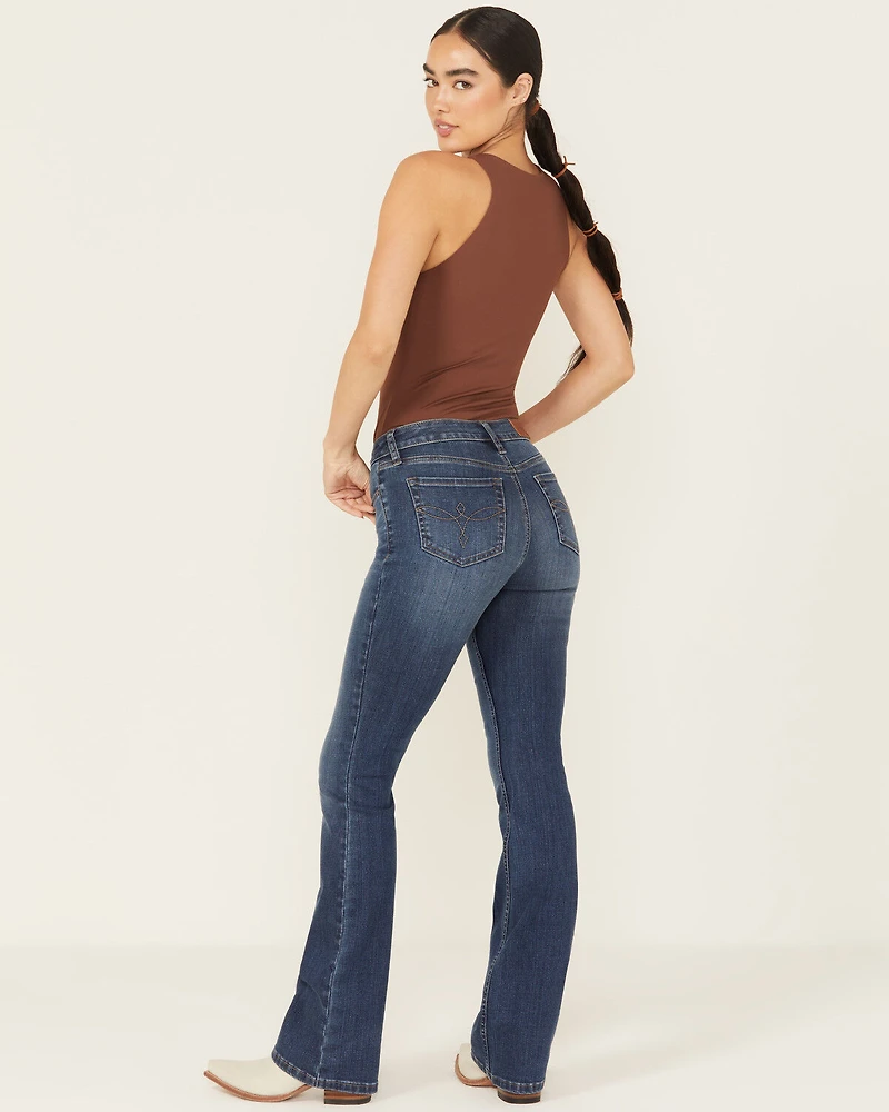 Shyanne Women's Aria Mid Rise Bootcut Stretch Denim Jeans
