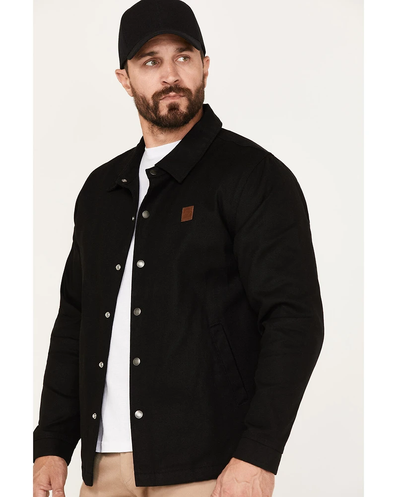 Brixton Men's Beta Coaches Solid Print Wind and Water Repellent Jacket