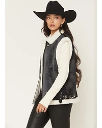 Elan Women's Sherpa Lined Moto Vest