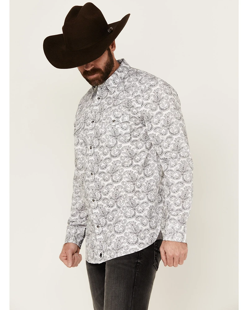 Moonshine Spirit Men's Empire Paisley Print Long Sleeve Snap Western Shirt