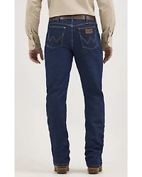 Wrangler Men's 14MWZ Cowboy Cut® Dark Wash Flannel Lined Straight Stretch Denim Jeans