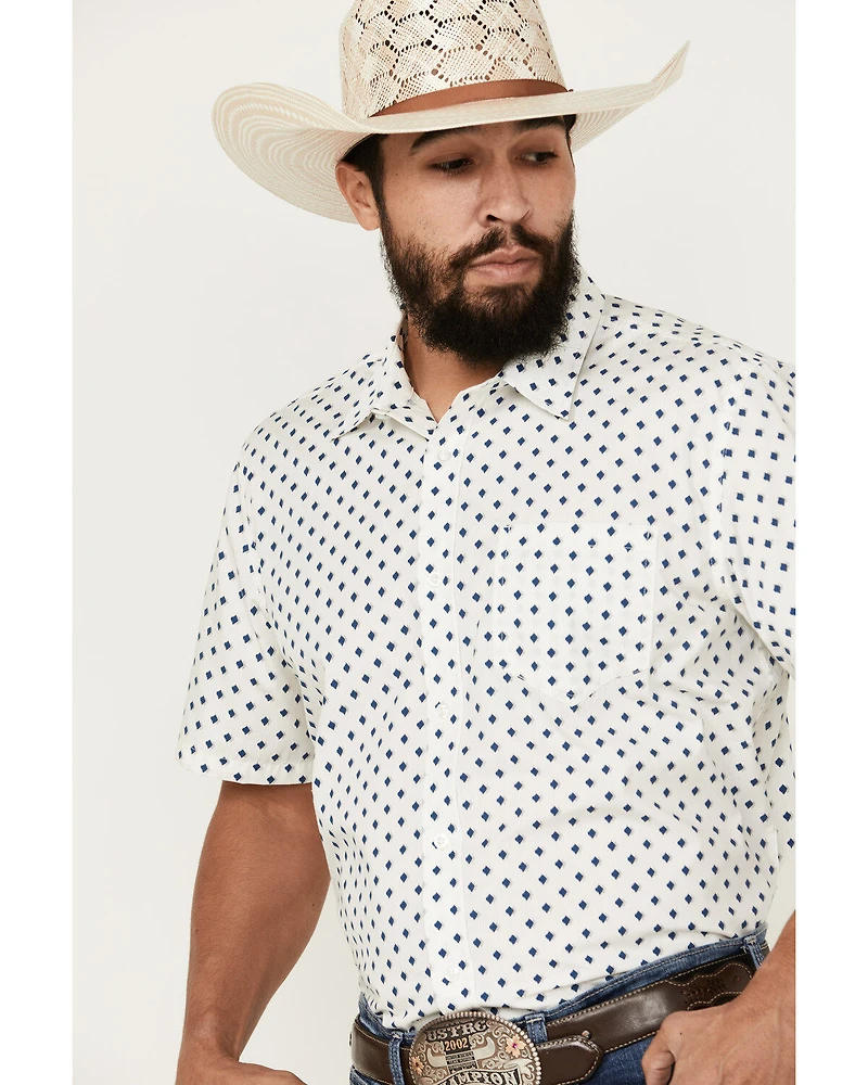 Gibson Trading Co Men's Reed Geo Print Short Sleeve Button-Down Western Shirt