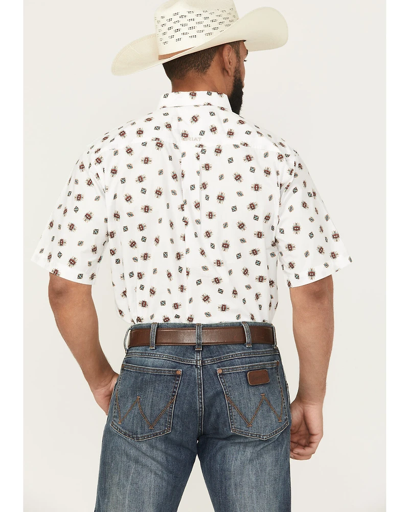 Ariat Men's Westscott Geo Print Short Sleeve Button-Down Western Shirt