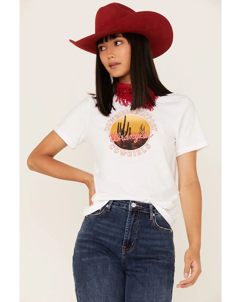 Wrangler Women's Boot Barn Exclusive Cowgirls Support Logo Graphic Tee
