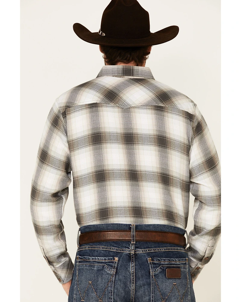 Ariat Men's Hickory Retro Large Plaid Thermal Long Sleeve Button Down Western Shirt