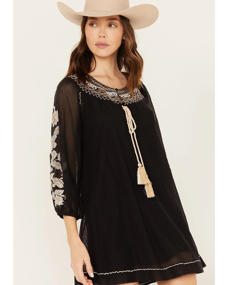 Shyanne Women's Gauze Embroidered Mini Dress