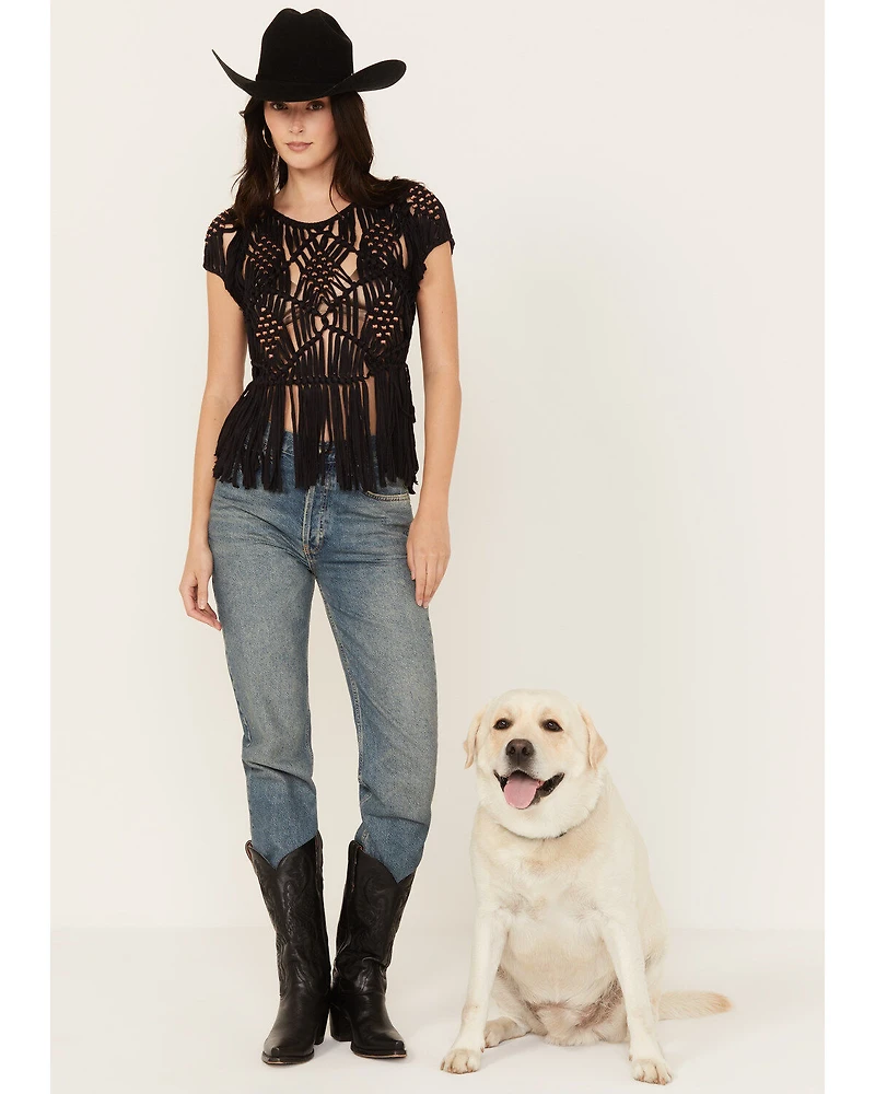 Shyanne Women's Hand Macrame Fringe Top