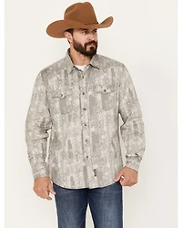 Wrangler Retro Men's Patchwork Print Long Sleeve Button-Down Western Shirt