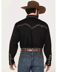 Scully Men's Diamond Embroidered Long Sleeve Western Shirt